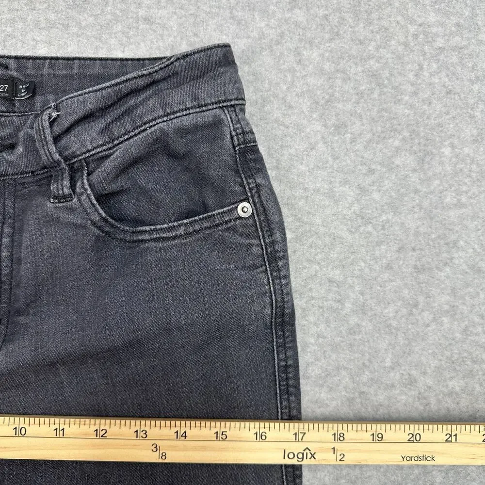 prAna Oday Jeans Black High Rise WMNS 4/27 Skinny Stretch Pants Minimalist Chic